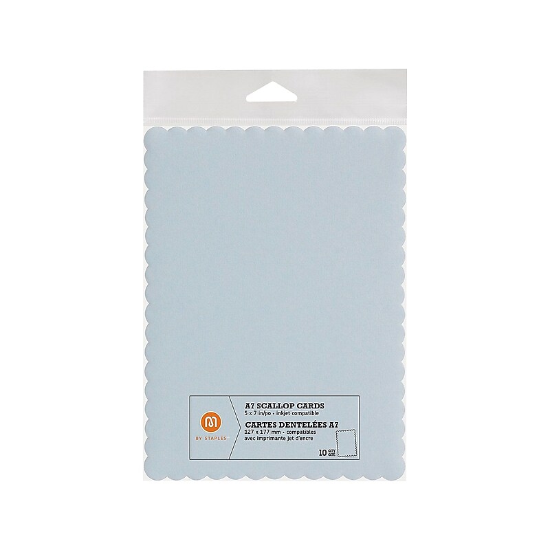 M by Staples Uncoated General Use Blank Cards, Light Blue, 10/Pack (10832006) image 1