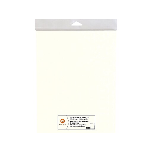 M by Staples Cardstock Paper, 80 Lbs., 8.5" x 11", Ivory, 10/Pack