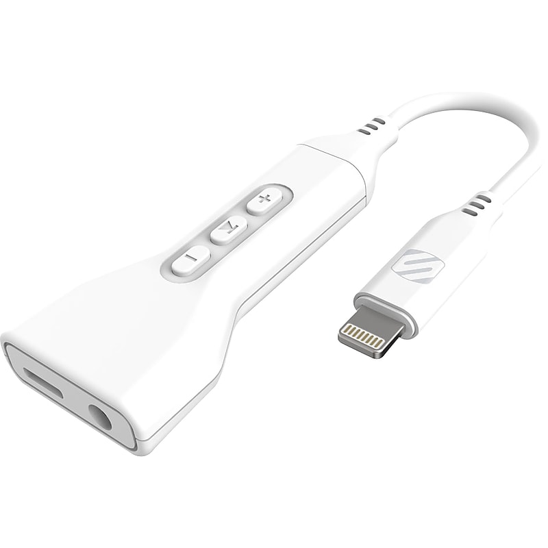 scosche StrikeLine Lightning to 3.5mm Adapter, Male to Female (I3AAPWT-SP) image 1