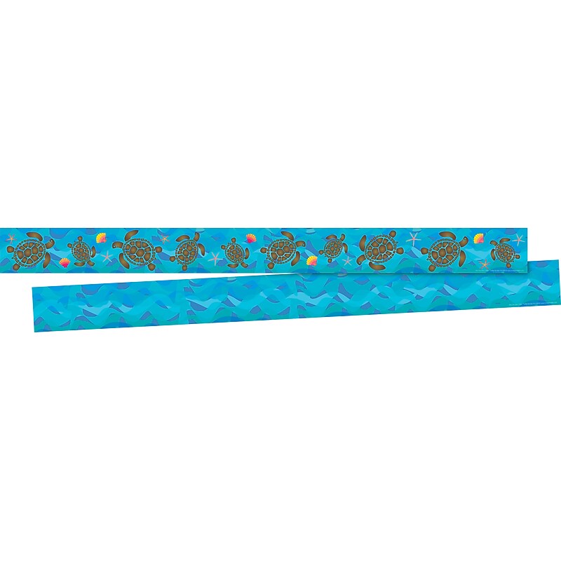 Barker Creek Double-Sided Border, 35" x 3", Kai Ola Sea Turtles, 12/Pack (BC915) image 1