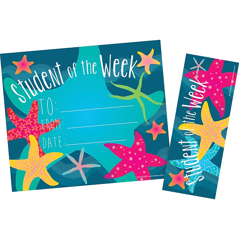Barker Creek Kai Ola Student of the Week Awards & Bookmarks Set, 8.5" x 5.5”, Multicolored, 30/Pack (BC438) image 1