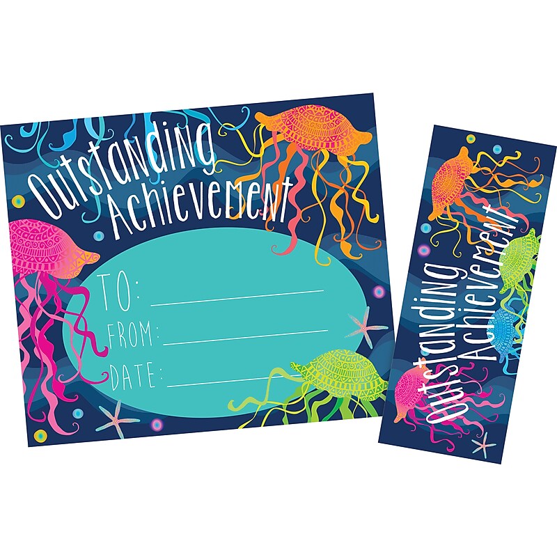 Barker Creek Kai Ola Outstanding Achievement Awards & Bookmarks Set, 8.5" x 5.5”, Multicolored, 30/Pack (BC439) image 1