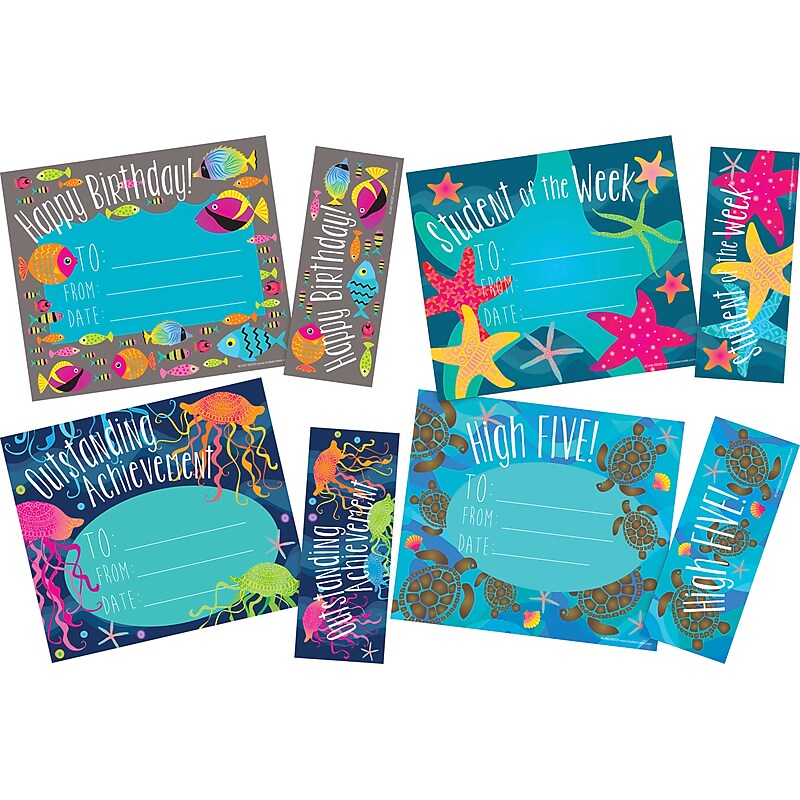 Barker Creek Kai Ola Recognition Awards & Bookmarks Set, 8.5 x 5.5”, Multicolored, 120/Set (BC4012) image 1