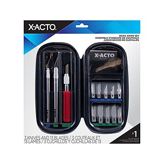 X-ACTO Compression Basic Knife Set Knives/Blades, Assorted, 3 Knives & 13 Blades/Pack (X5285)