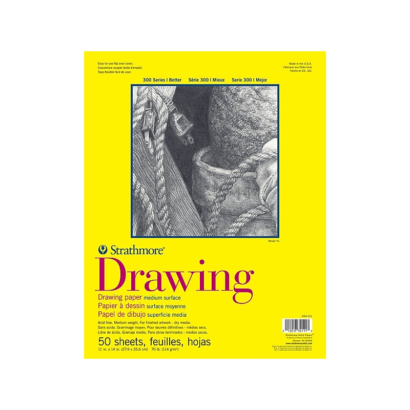 Strathmore 300 Series 11" x 14" Drawing Sketch Pad, 50 Sheets/Pad (340-11) image 1