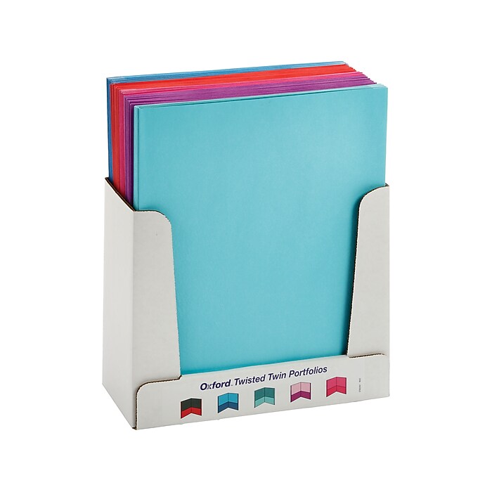 Oxford Twisted 2 Pocket Portfolio Folders, Assorted Colors (OXF