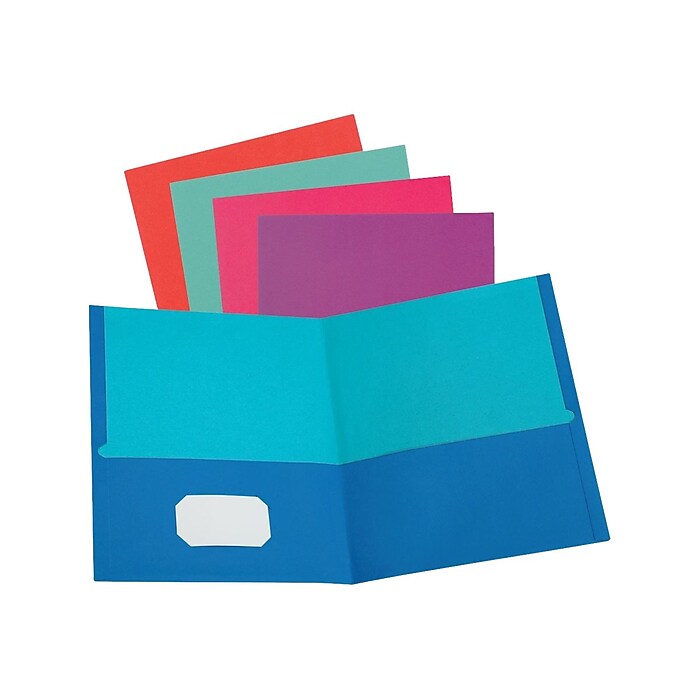 Oxford Twisted 2 Pocket Portfolio Folders, Assorted Colors (OXF