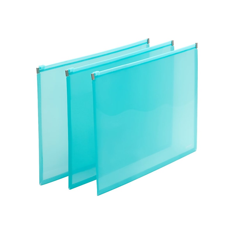 Poppin Zip Folio, Aqua, 3/Set (102531) image 1