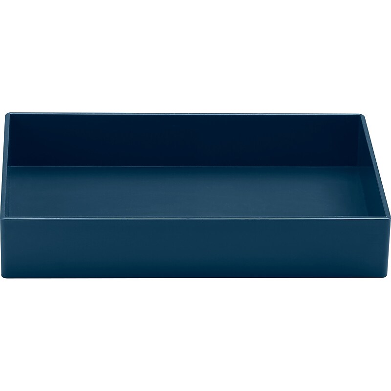 Poppin Stackable Plastic Desk Tray, Slate Blue (105975) image 1
