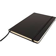 JAM Paper® Hardcover Notebook with Elastic, Large Journal, 5 7/8 x 8 1/2, Black, 100 Lined Sheets, Sold Individually (340526600)