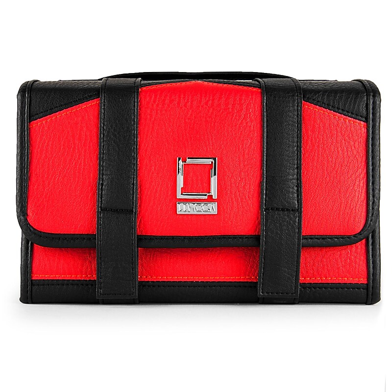 Lencca 5" Faux Leather Travel Organizer, Water Resistant, Red Black (LENLEA025) image 1