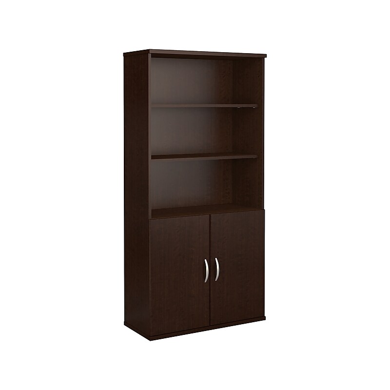 Bush Business Furniture Westfield 73"H 5-Shelf Bookcase with Adjustable Shelves, Mocha Cherry Wood (SRC103MR) image 1