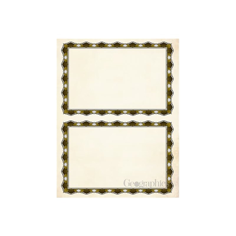 Geographics 2-UP Crown Gold Mini Certificates, 8.5" x 11", Gold, 30/Pack (48767) image 1