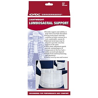 OTC Lightweight Lumbosacral Support, XL, White, (2884-S)