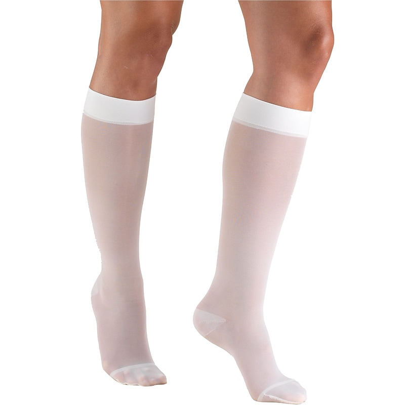 Truform Women's Stockings, Knee High, Sheer: 15-20 mmHg, XL, WHITE (1773WH-XL) image 1