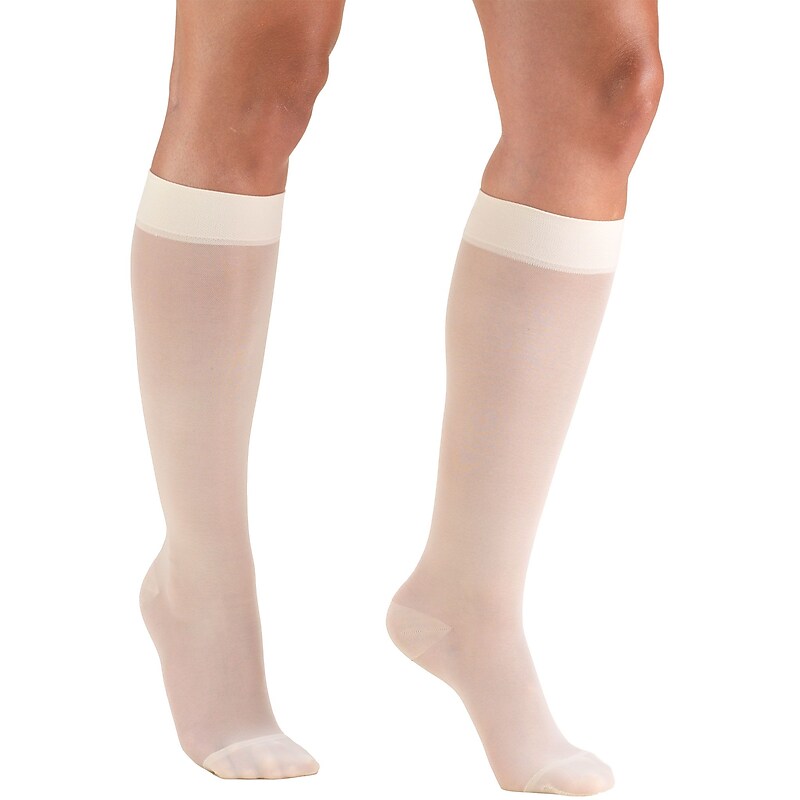 Truform Women's Stockings, Knee High, Sheer: 15-20 mmHg, XL, IVORY (1773IV-XL) image 1