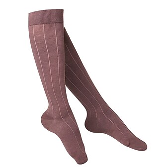 Touch Women's Compression Socks, Knee High, Rib Pattern, 15-20 mmHg, M, BROWN (1062BN-M)