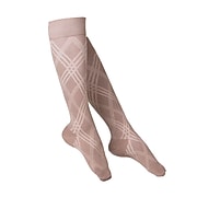 Touch Women's Compression Socks, Knee High, Argyle Pattern, 15-20 mmHg, L, TAN (1064TN-L)
