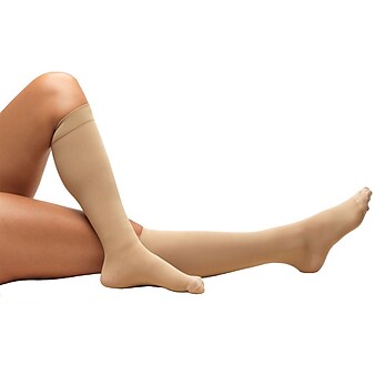 Truform Anti-Embolism Stockings, Knee High, Closed Toe: 18 mmHg, M, BEIGE (8808BG-M)