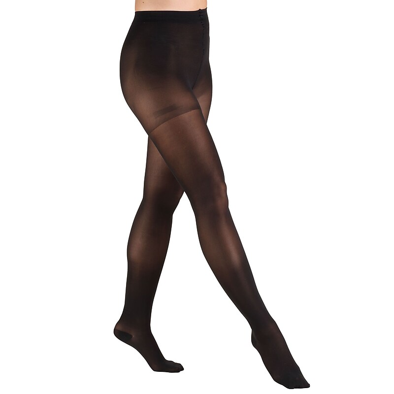 Truform Sheer Pantyhose: 20-30 mmHg, M, BLACK (0265BL-M) image 1