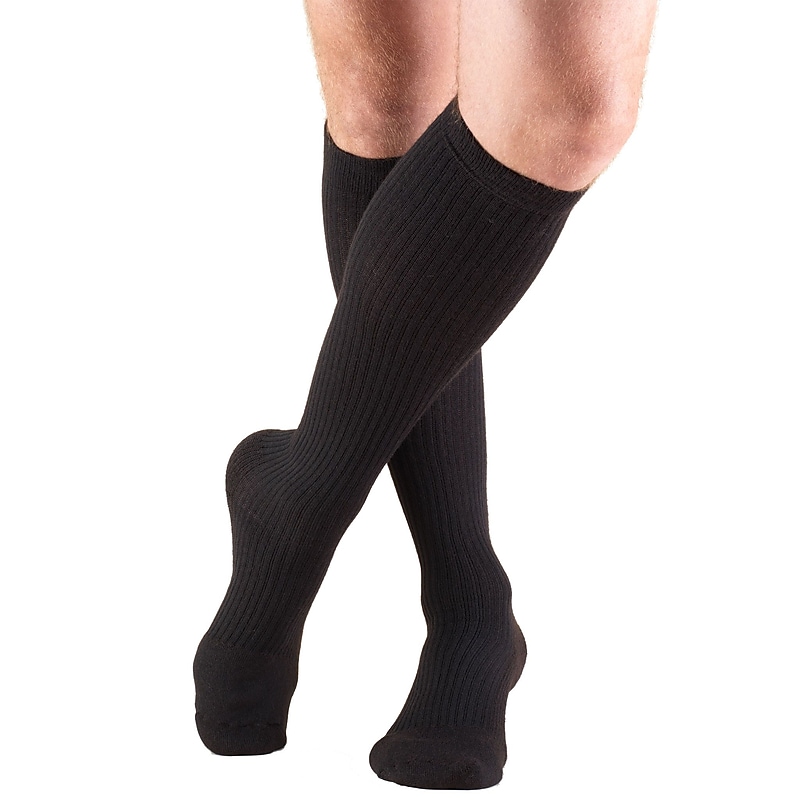 Truform Men's Socks, Knee High, Cushion Foot, Active Casual Style: 15-20 mmHg, S, BLACK (1933BL-S) image 1