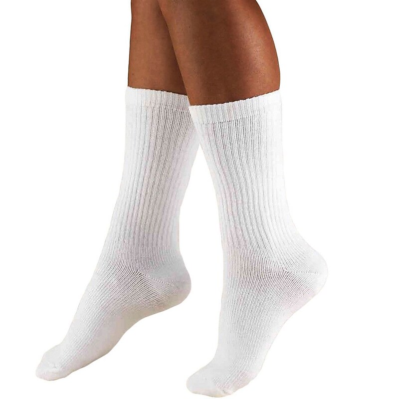 Truform Men's Socks, Crew Length, Cushion Foot, Active Casual Style: 15-20 mmHg, S, WHITE (1932-S) image 1