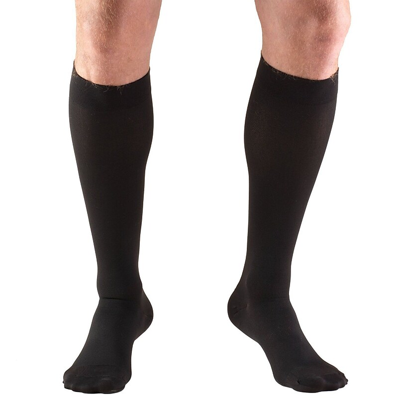 Truform Stockings, Knee High, Open Toe: 15-20 mmHg, L, BLACK (8875BL-L) image 1