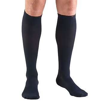 Truform Men's Socks, Knee High, Dress Style: 30-40 mmHg, S, NAVY (1954NV-S)