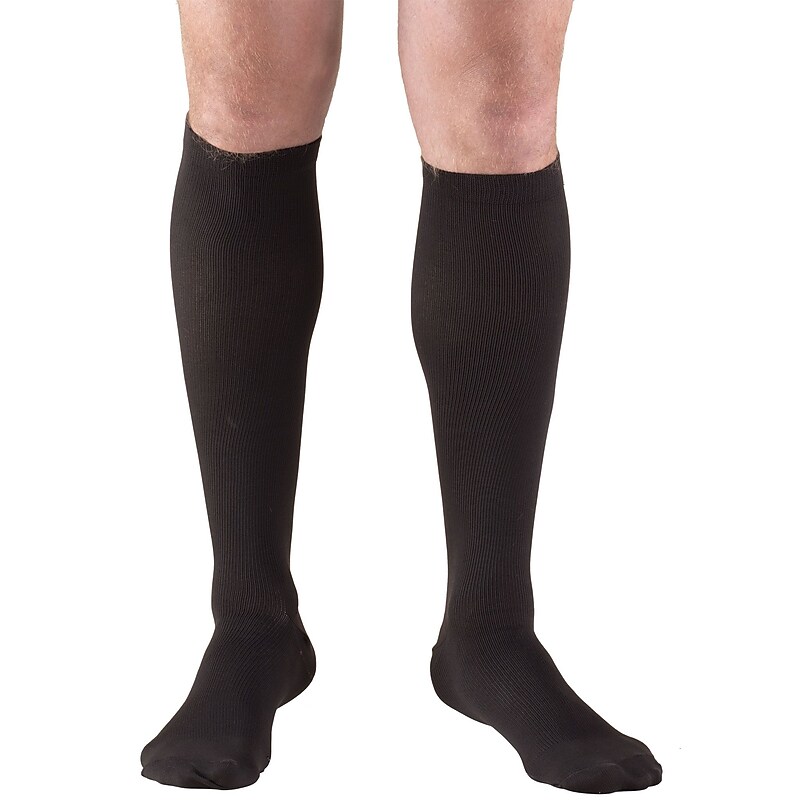 Truform Men's Socks, Knee High, Dress Style: 15-20 mmHg, XL, BLACK (1943BL-XL) image 1