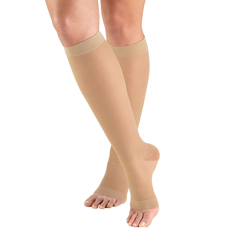 Truform Women's Stockings, Knee High, Sheer, Open Toe: 15-20 mmHg, S, NUDE (1772ND-S) image 1