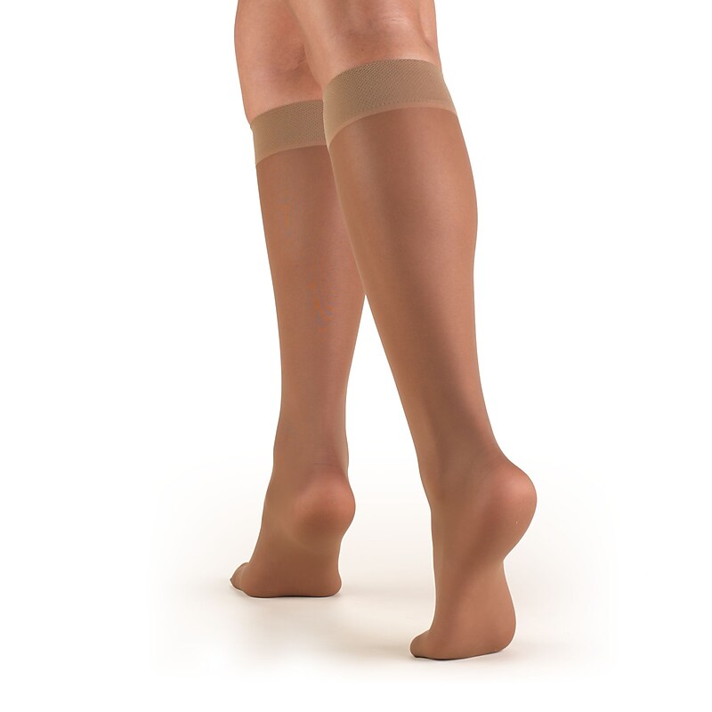 Truform Women's Stockings, Knee High, Sheer: 8-15 mmHg, XL, TAUPE (1763TP-XL) image 1