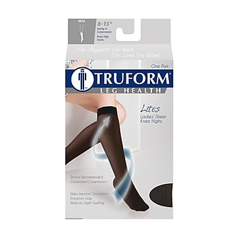 Truform Women's Stockings, Knee High, Sheer: 8-15 mmHg, M, BEIGE (1763BG-M)