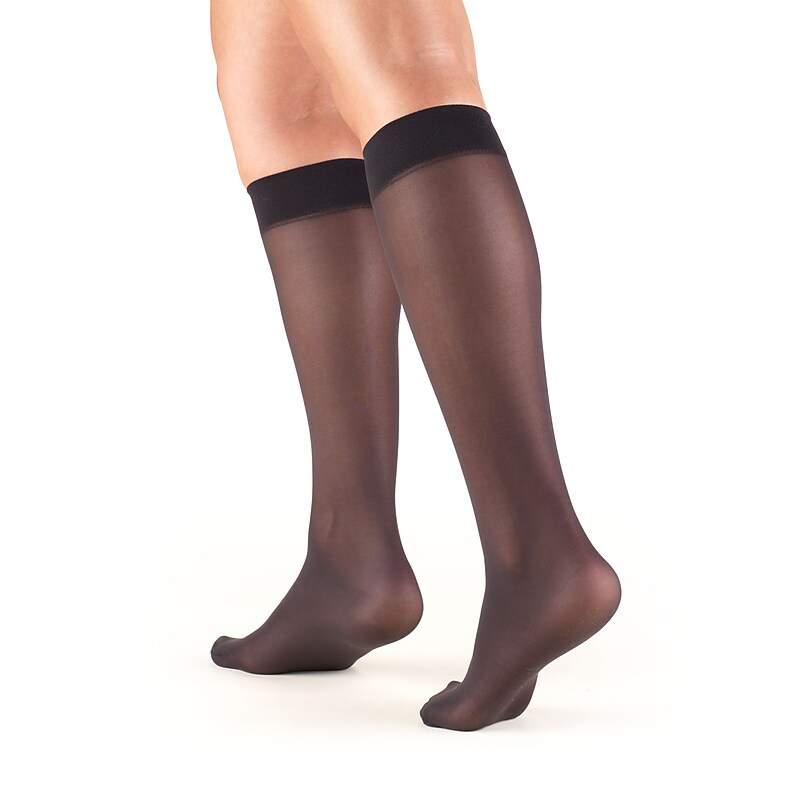 Truform Women's Stockings, Knee High, Sheer: 8-15 mmHg, S, BLACK (1763BL-S) image 1