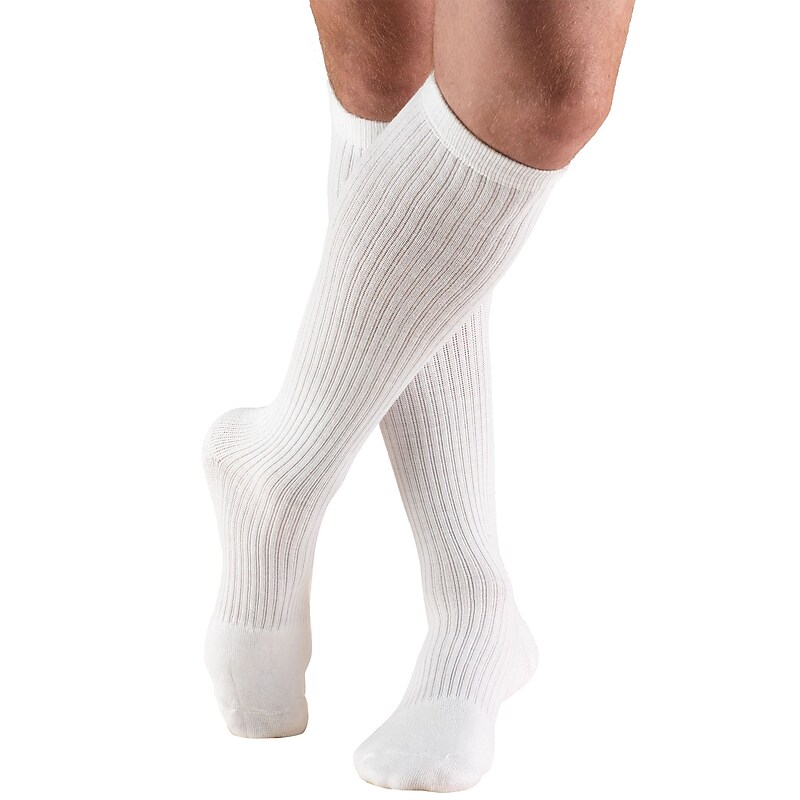 Truform Men's Socks, Knee High, Cushion Foot, Active Casual Style: 15-20 mmHg, XL, WHITE (1933-XL) image 1