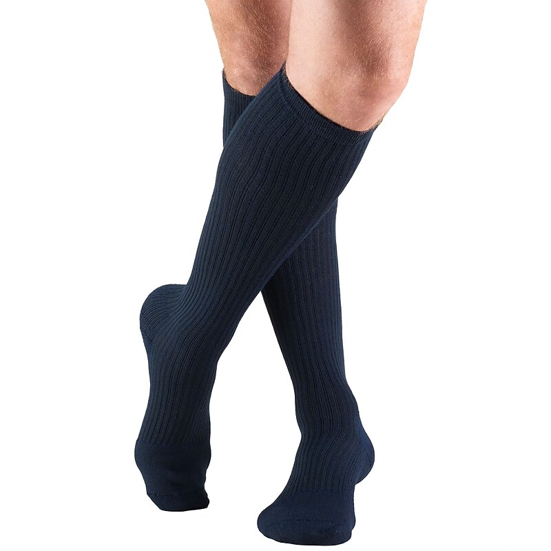 Truform Men's Socks, Knee High, Cushion Foot, Active Casual Style: 15-20 mmHg, S, NAVY (1933NV-S) image 1