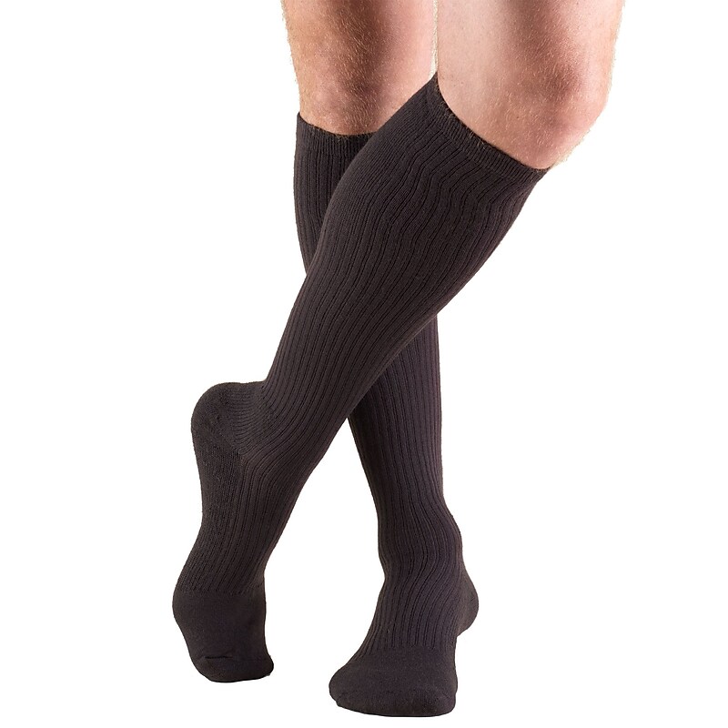 Truform Men's Socks, Knee High, Cushion Foot, Active Casual Style: 15-20 mmHg, S, BROWN (1933BN-S) image 1