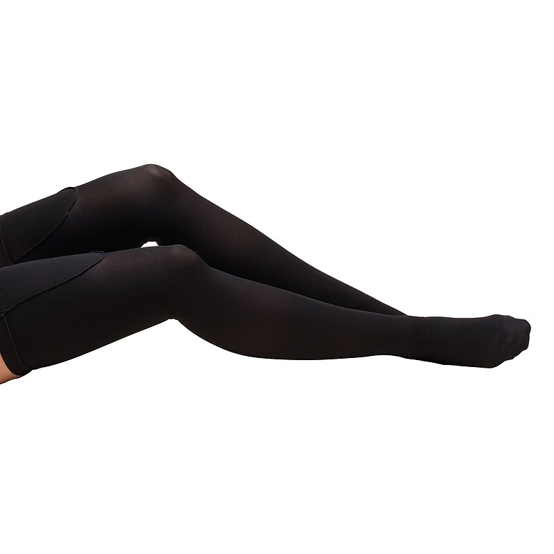 Truform Anti-Embolism Stockings, Thigh High, Closed Toe: 18 mmHg, S, BLACK (8810BL-S) image 1