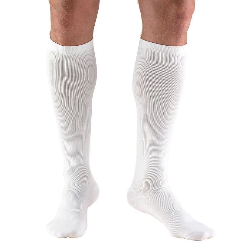 Truform Men's Socks, Knee High, Dress Style: 15-20 mmHg, XL, WHITE (1943WH-XL) image 1