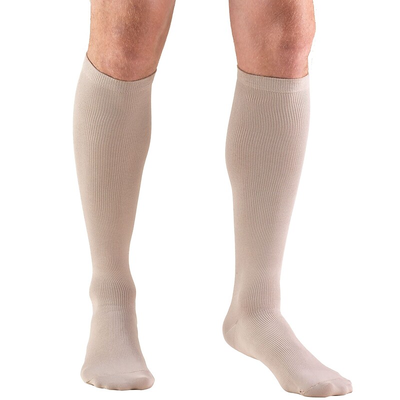 Truform Men's Socks, Knee High, Dress Style: 15-20 mmHg, XL, TAN (1943TN-XL) image 1