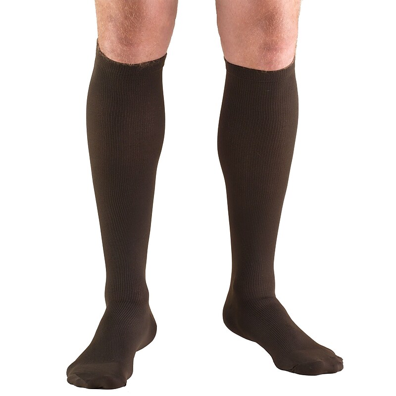 Truform Men's Socks, Knee High, Dress Style: 15-20 mmHg, XL, BROWN (1943BN-L) image 1