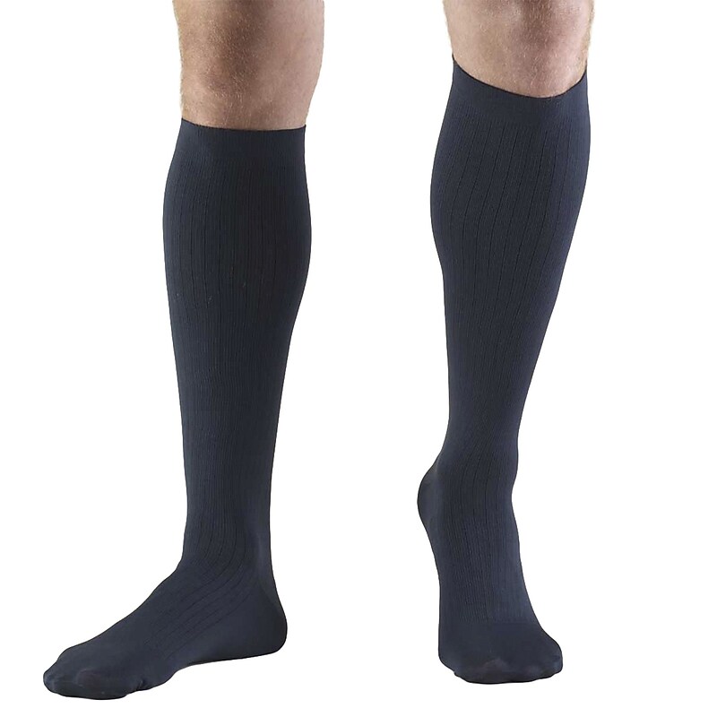 Truform Men's Socks, Knee High, Dress Style: 8-15 mmHg, M, NAVY (1942NV-M) image 1