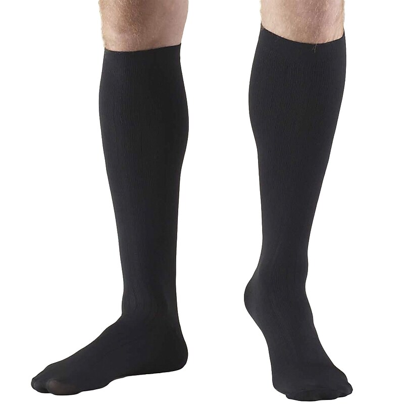 Truform Men's Socks, Knee High, Dress Style: 8-15 mmHg, S, BLACK (1942BL-S) image 1