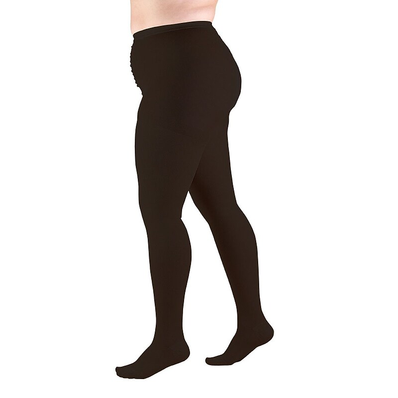 Truform Pantyhose, Plus Size Full Figure: 20-30 mmHg, T, BLACK (1758BL-T) image 1