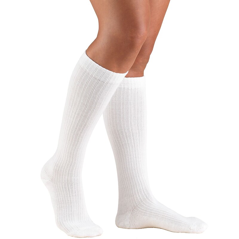 Truform Women's Socks, Cushion Foot, Active Casual Style: 15-20 mmHg, XL, WHITE (1963WH-XL) image 1