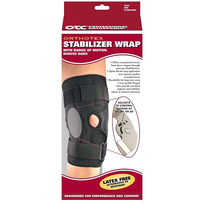 OTC Orthotex Knee Stabilizer Wrap with ROM Hinged Bars, L (2549-L