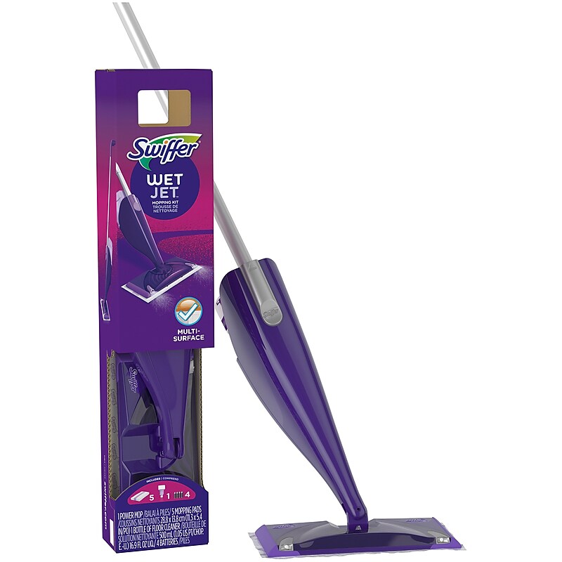 Swiffer WetJet Mop Starter Kit Plastic Spray Mop Kit, Purple (86079) image 1
