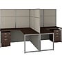 Bush Business Furniture Easy Office 66"H x 119"W 2 Person T-Shaped Cubicle Panel Workstation, Mocha Cherry (EODH56SMR-03K)~#|#~sp60421636_sc7
