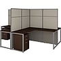 Bush Business Furniture Easy Office 66"H x 119"W 4 Person T-Shaped Cubicle Panel Workstation, Mocha Cherry (EODH76SMR-03K)~#|#~sp60421758_sc7