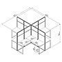 Bush Business Furniture Easy Office 66"H x 119"W 4 Person T-Shaped Cubicle Workstation, Mocha Cherry (EODH760MR-03K)~#|#~sp60421778_sc7