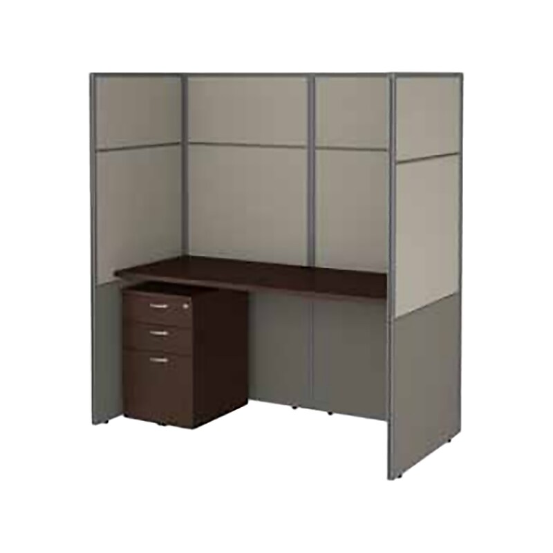 Bush Business Furniture Easy Office 66"H x 60"W Cubicle Panel Workstation, Mocha Cherry (EODH26SMR-03K) image 1
